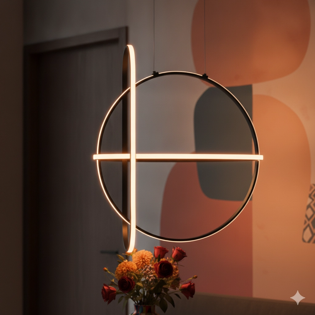 Design-Pendelleuchte Arte schwarz rund