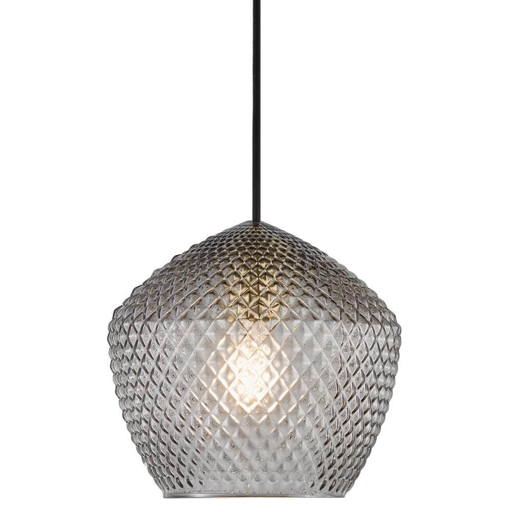 Deckenlampe Orbiform Messing mit Rauchglas