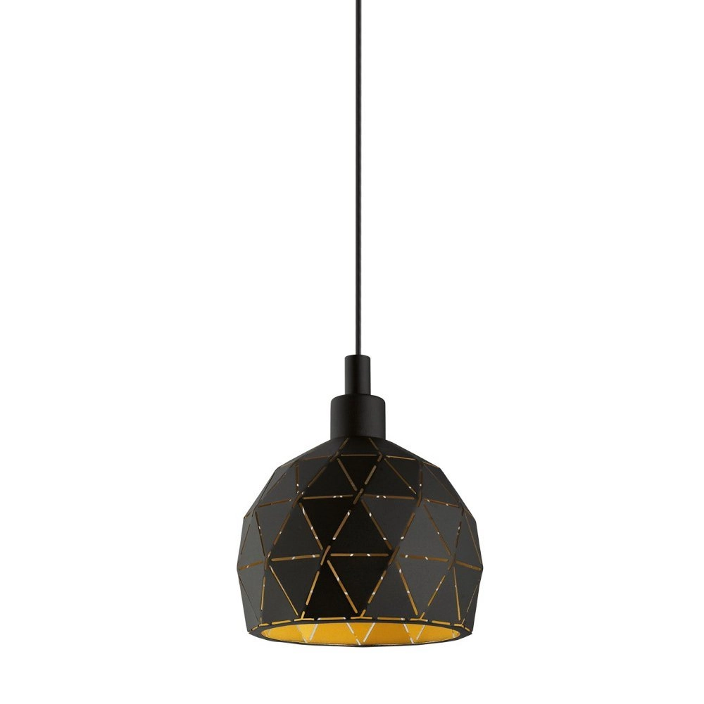 Hängelampe Roccaforte Ø 17 cm schwarz mit gold