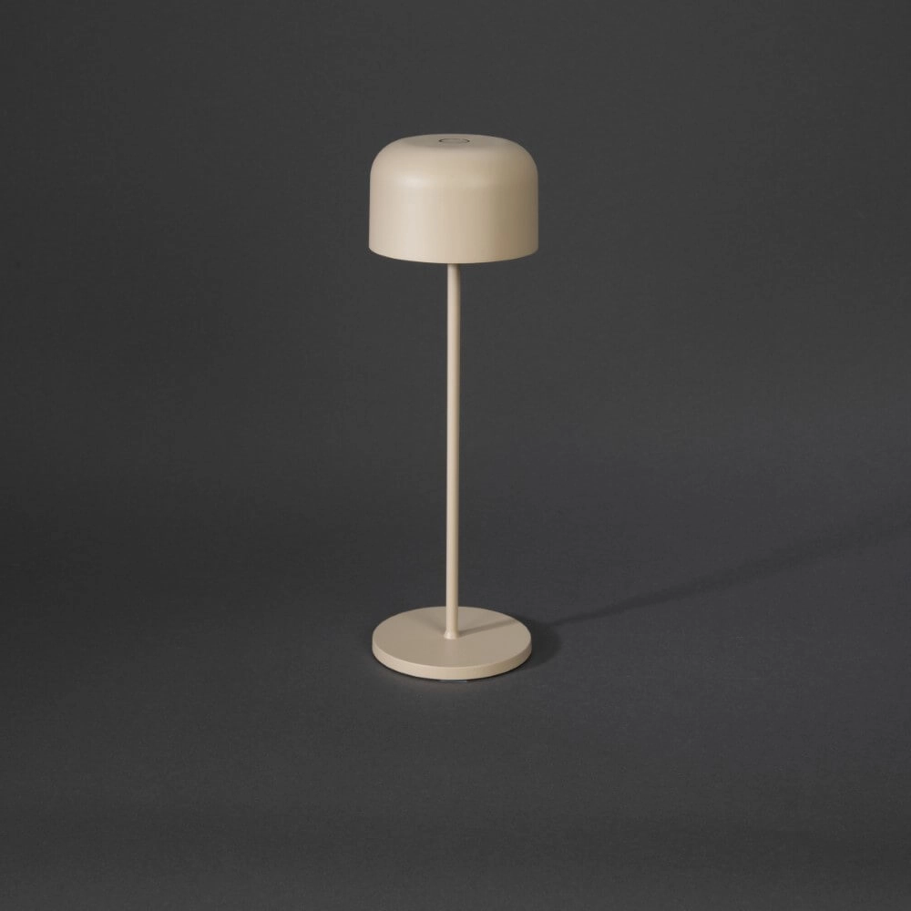 Sandfarbene Tischlampe Lille wiederaufladbar KonstSmide 7318307834338