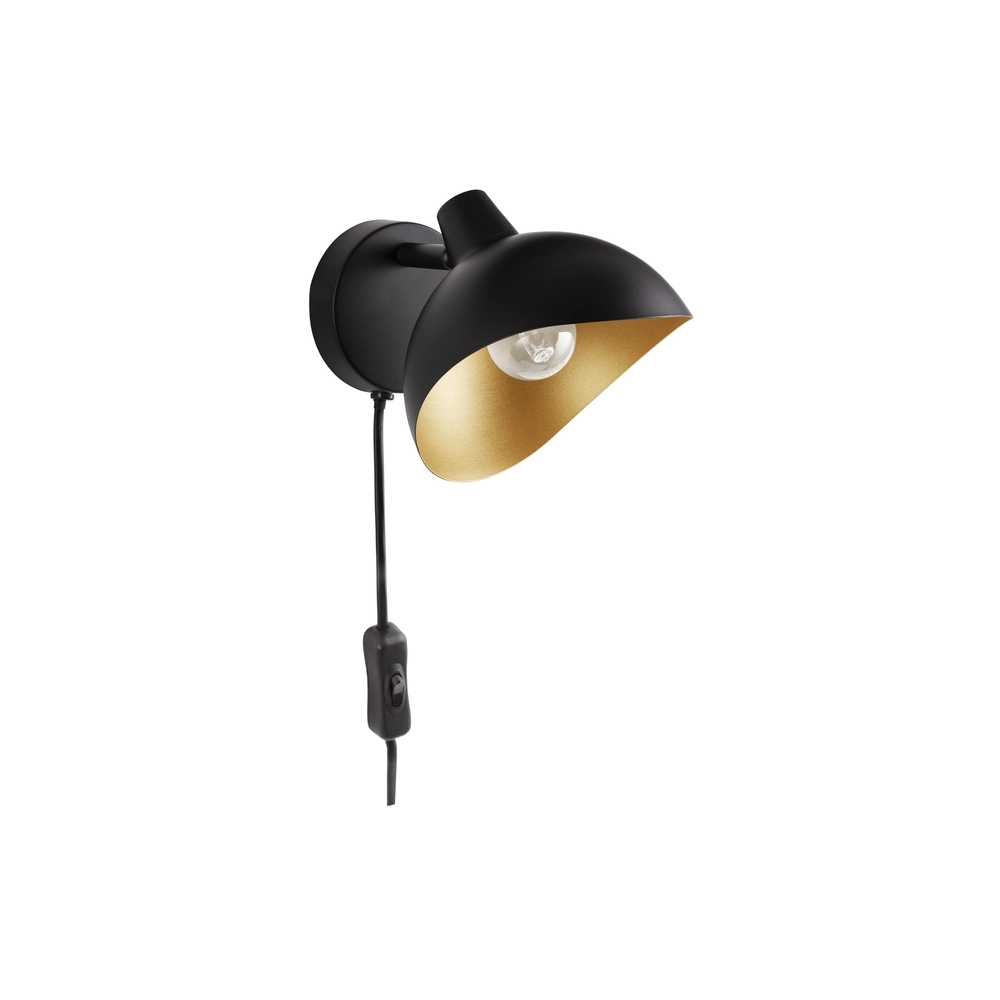 Wandleuchte Geti Schwarz mit goldener Innenseite Lyora 5212017436382