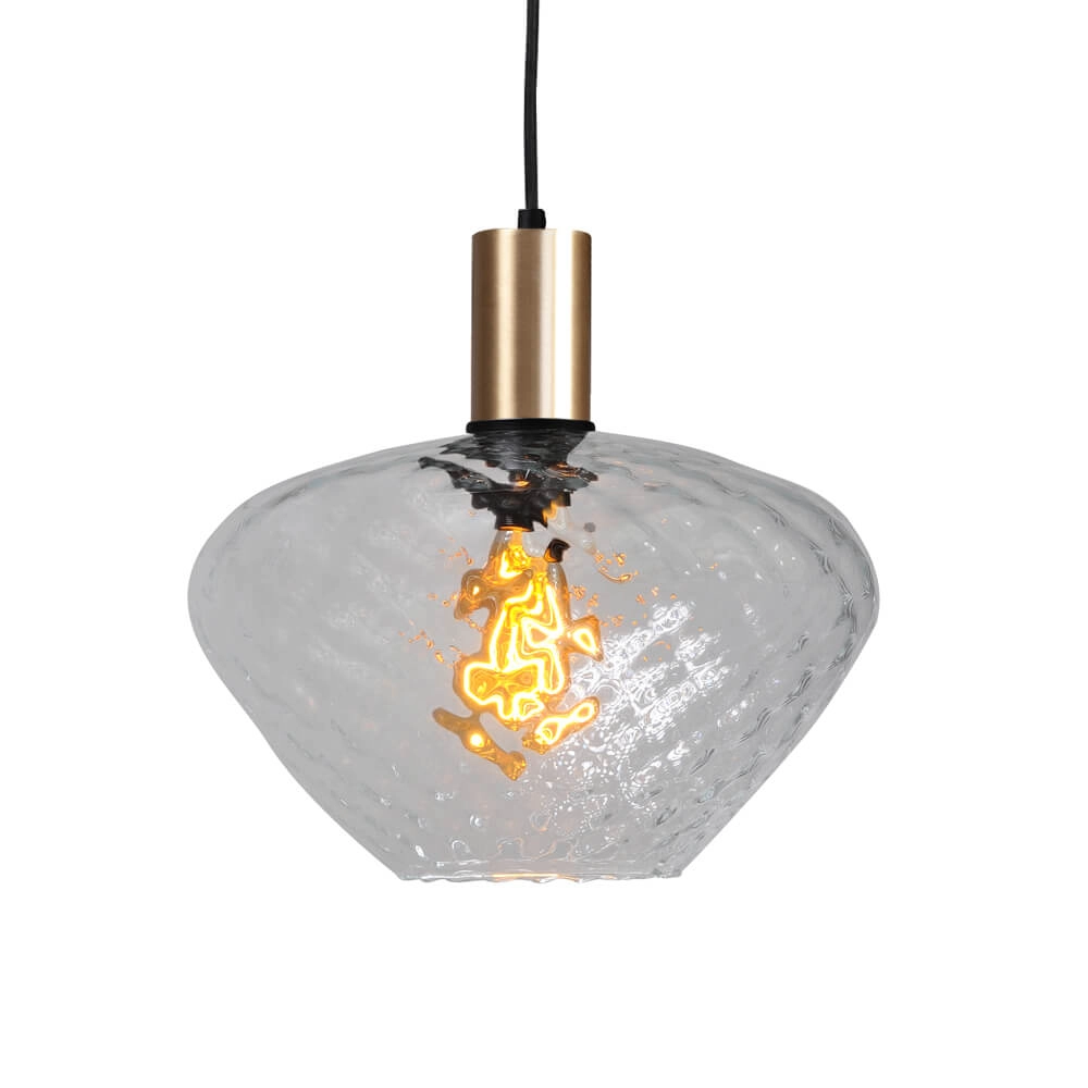 3-flammige Hängelampe - Gold - Porto mit Blossom-Rauchgläsern Masterlight 8718121269634