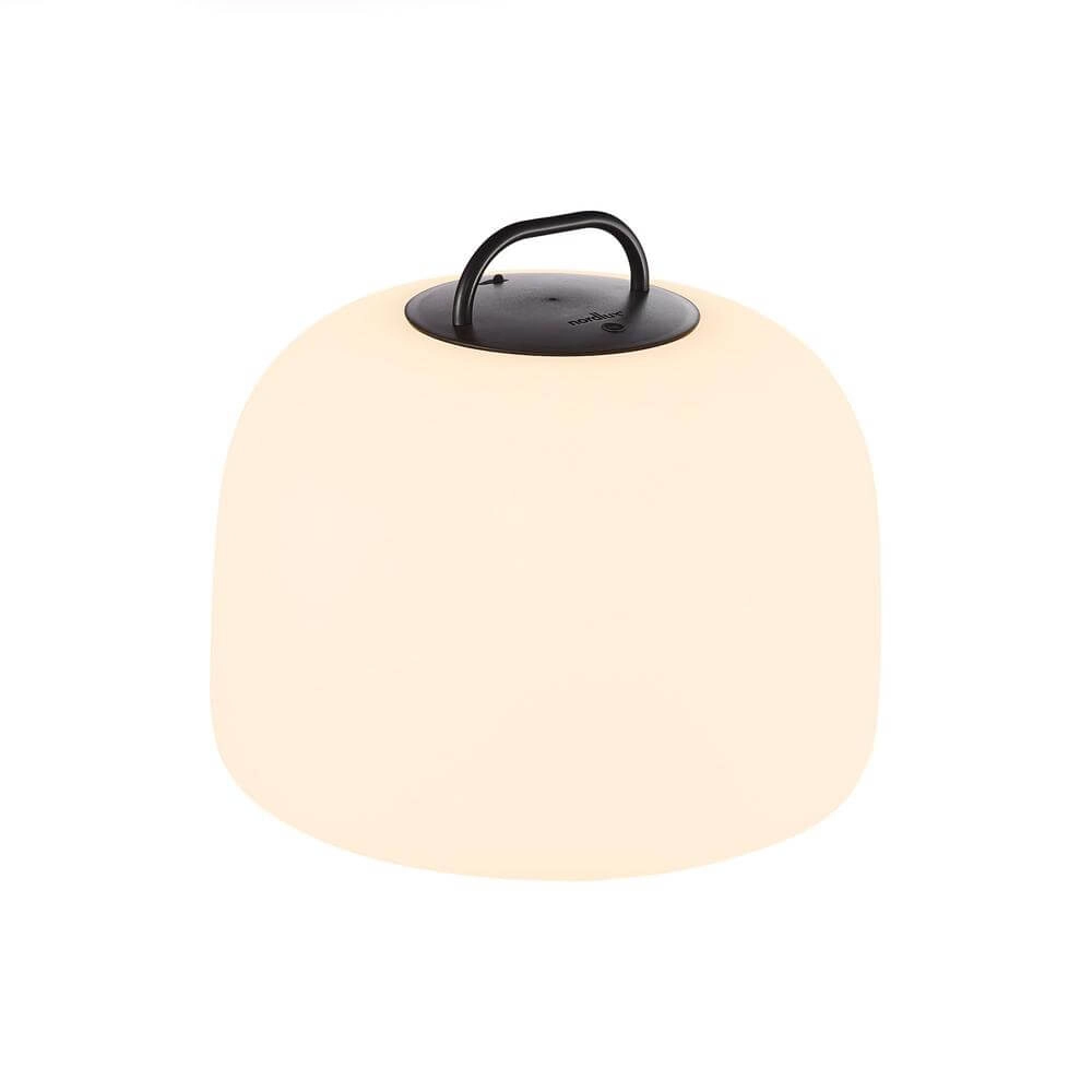 Tischlampe Kettle To-Go wiederaufladbar weiß mit schwarz Ø 36cm