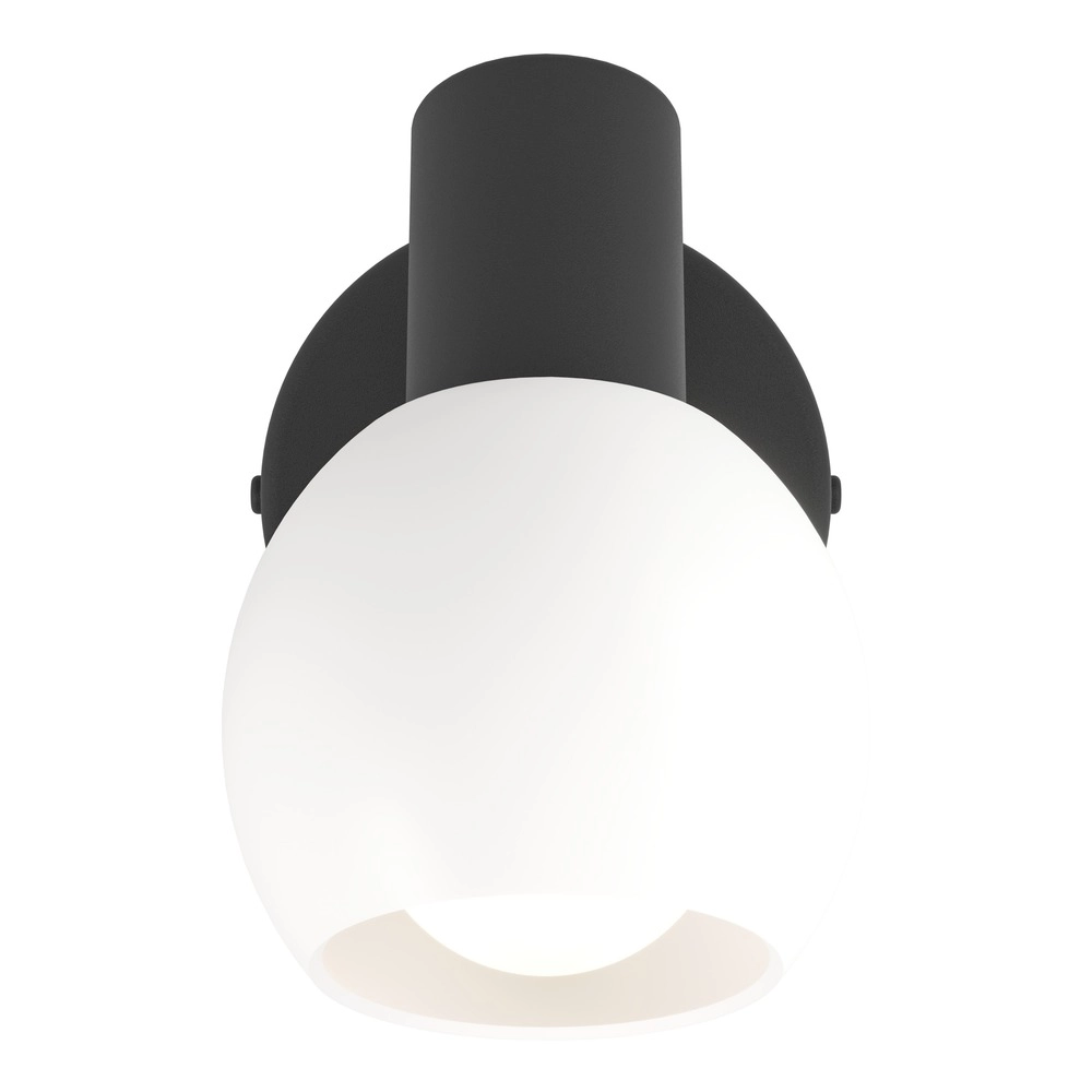 Wandlampe Castellazo Schwarz mit weißem Glas
