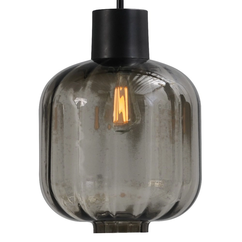 Hängeleuchte für Esszimmer Lett lll 28 3 Lichtschwarz mit Rauchglas Masterlight 8718121181547