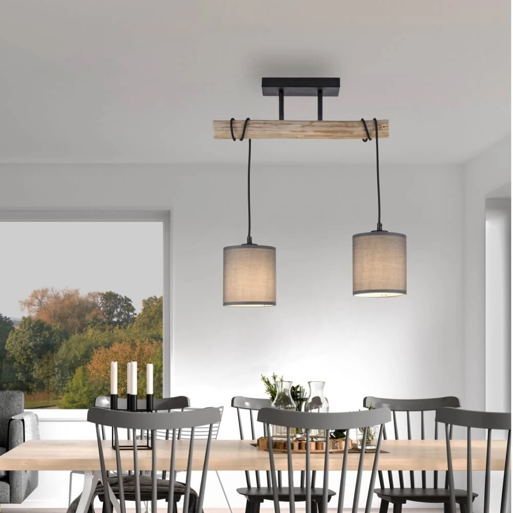 Ländliche Deckenleuchte Green Tribu Taupe Just Light 4043689995164