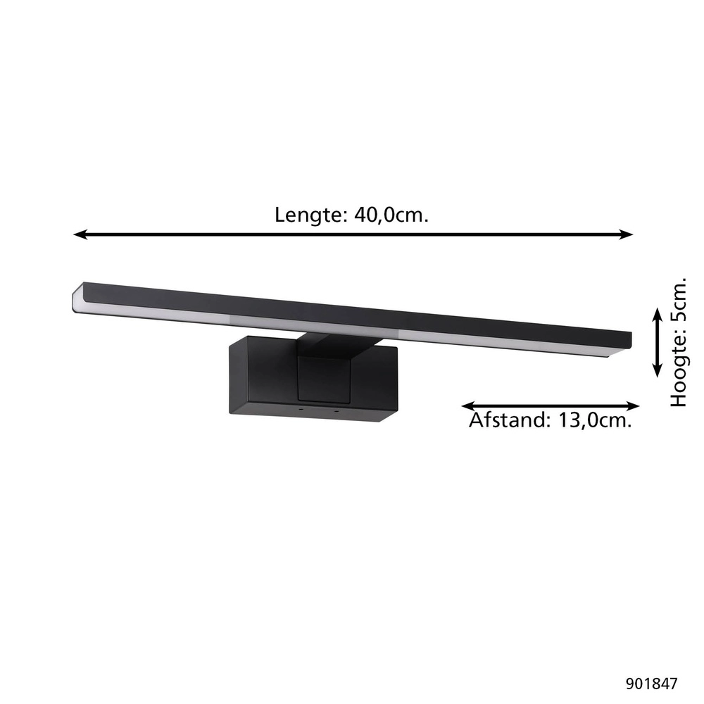 Spiegelleuchte Conettilla schwarz 40cm Eglo 9008606356744