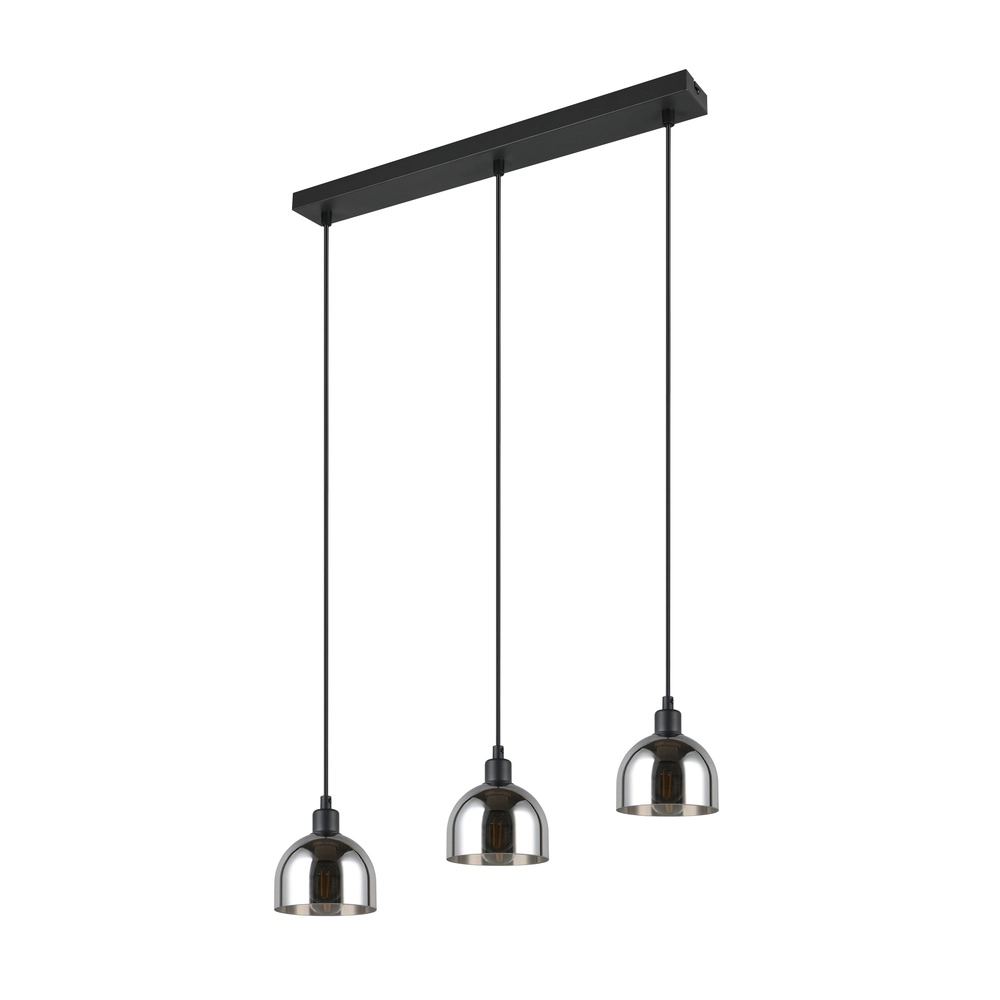 Schwarze Pendelleuchte Molly 3-flammiges Weißglas Trio 4017807618082