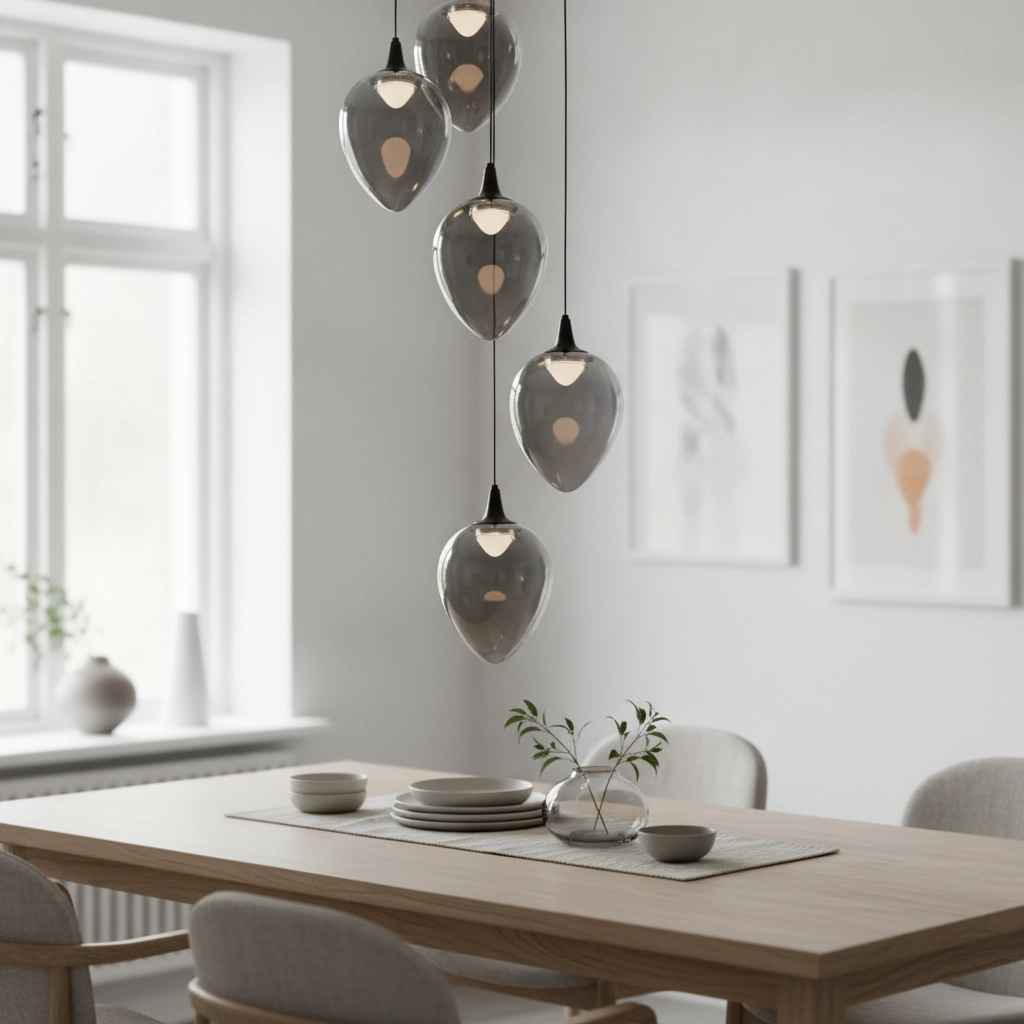 Pendelleuchte Nali 5-flammiges Rauchglas