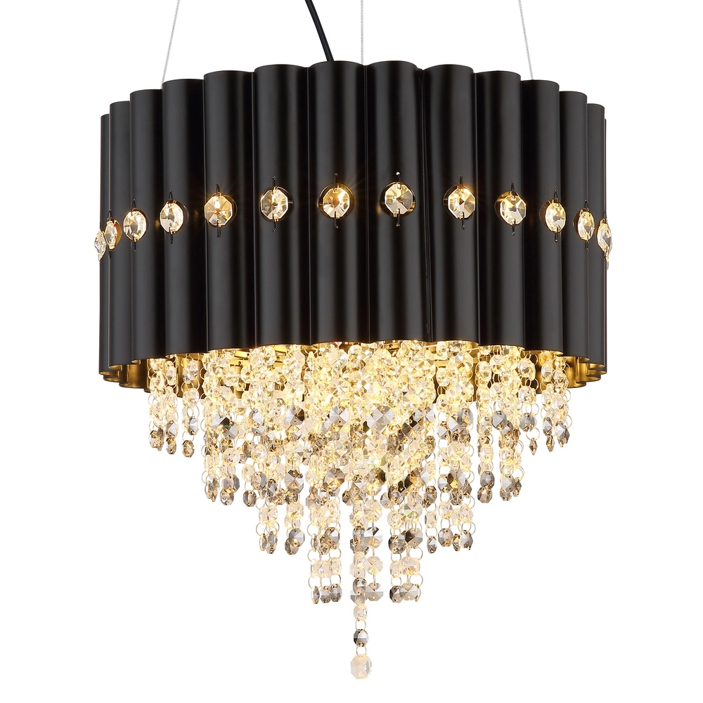 Pendellampe Eleos Schwarz mit Kristall Globo 9007371528431