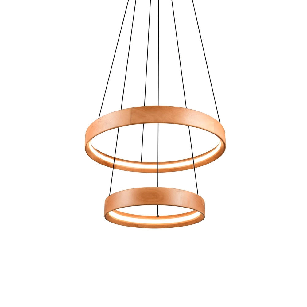 Design-Pendelleuchte Lynwood Holz Ø 60cm Trio 4017807662276