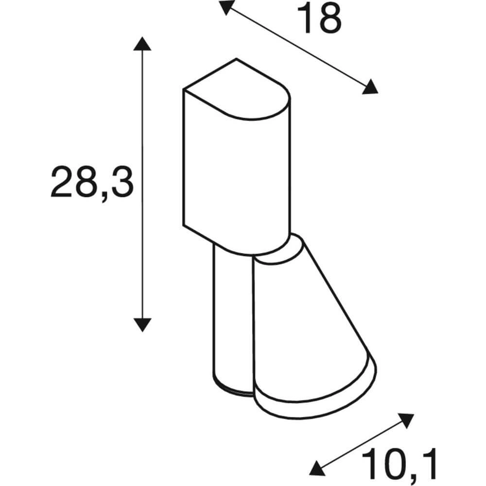 Design-Wandleuchte T-Tube WL schwarz einfach SLV 4024163291613