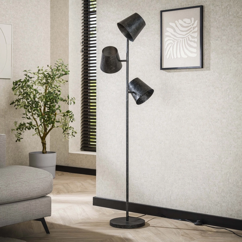 Rustikale Stehlampe Kinetic 167 cm – Holzkohle Lyora 8716803513181