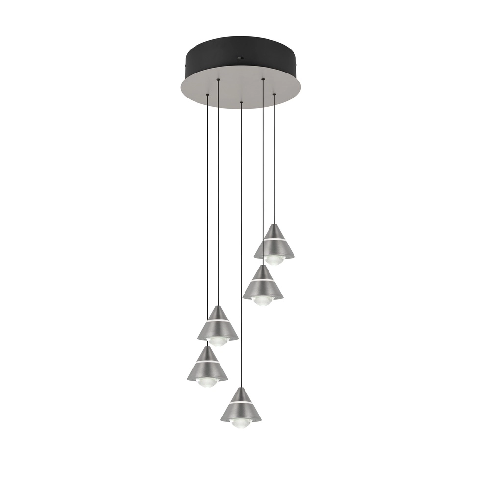 Design-Pendelleuchte Romeo 5-helles Nickel Trio 4017807667820