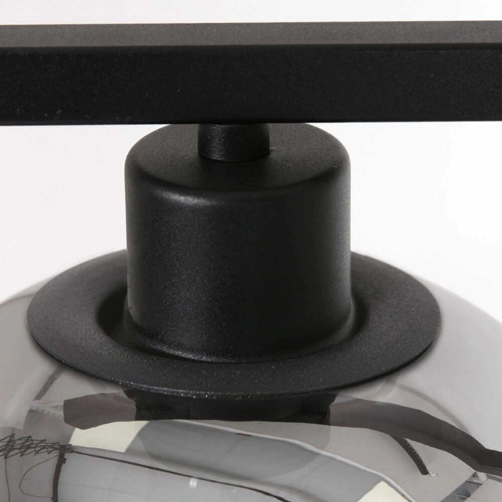 Schwarze Tischlampe Lotus mit Rauchglas Steinhauer 8712746167702
