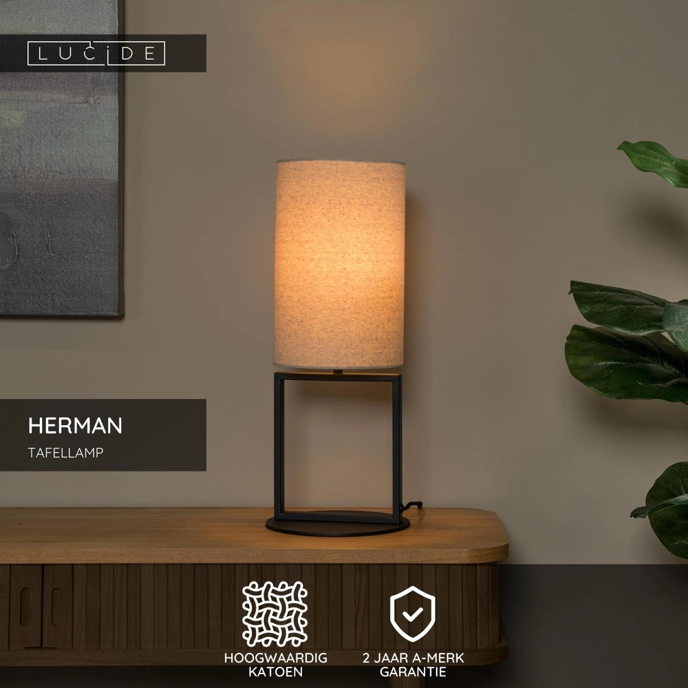 Tischlampe Herman Sandbraun Lucide 5411212303394