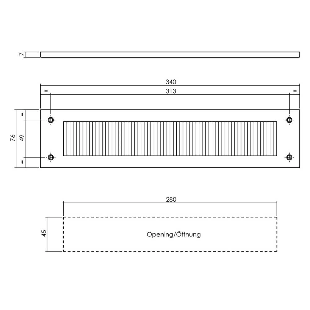 Zugluftschutz Posta gerade schwarz Intersteel 8714186400876