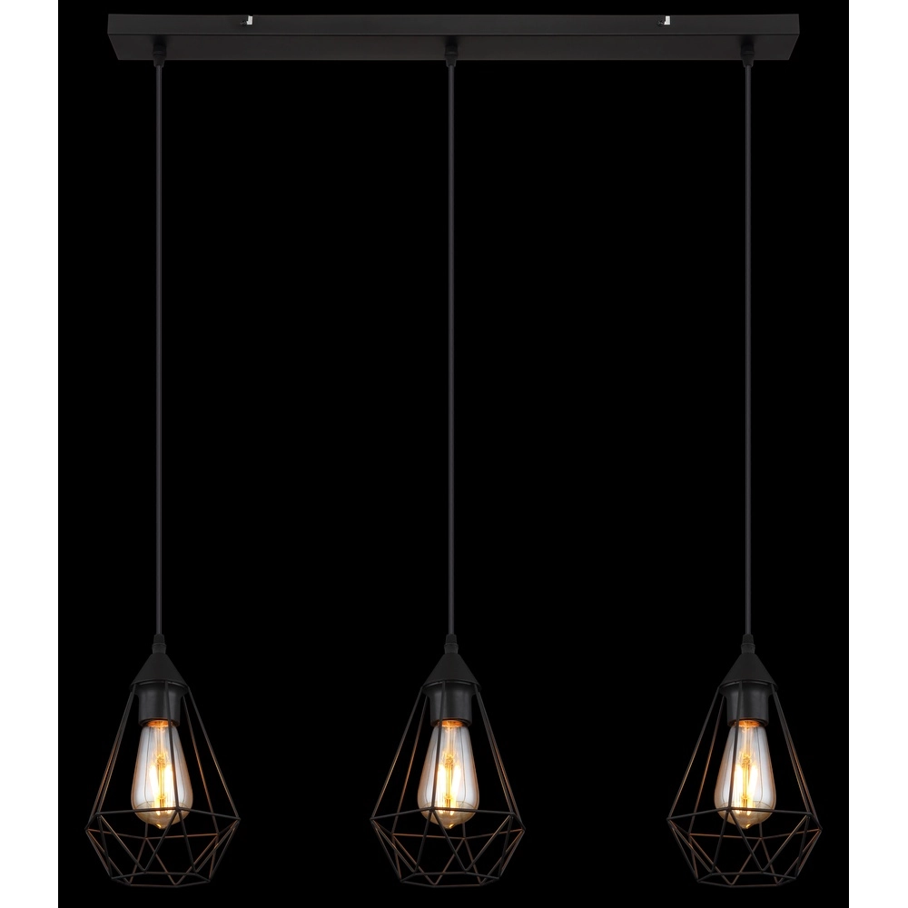 3-Licht Pendellampe Zachary Schwarz Globo 9007371447909