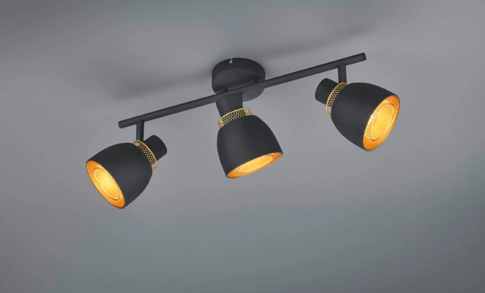 Schwarze Deckenlampe Punch 3-flammig Trio 4017807567410
