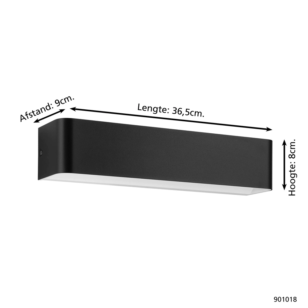 LED-Wandlampe Sania 4 37 cm – schwarz Eglo 9008606289875