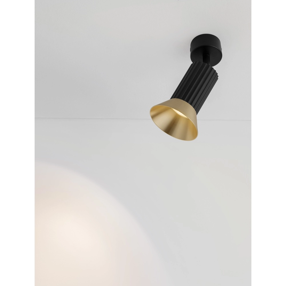 Deckenstrahler Luvia Orientierbares Schwarz mit Gold
