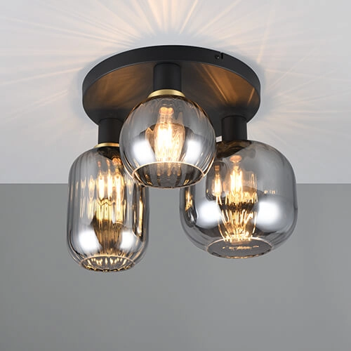 Trendige Deckenleuchte Diva mit Rauchglas