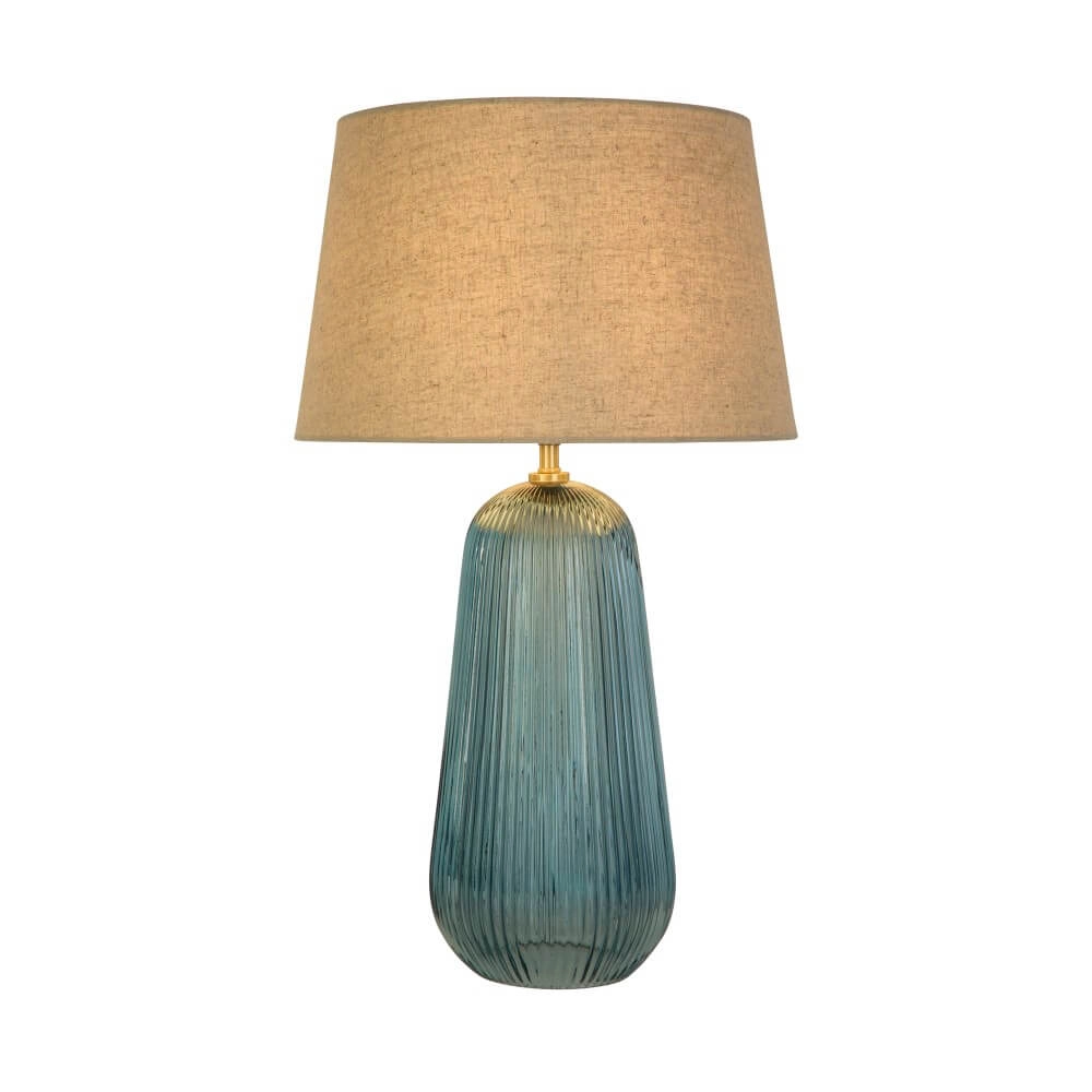 Tischlampe Cameo blaues Glas Searchlight 5053423273754