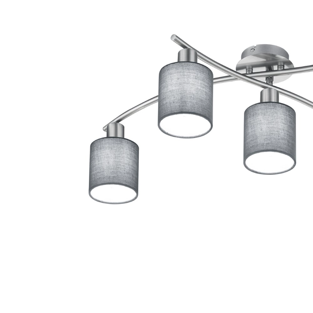 Deckenlampe Garda 5-flammiges Nickel matt mit Anthrazit Trio 4017807349221