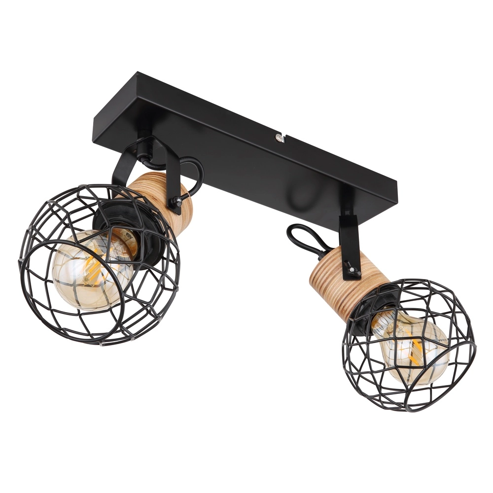 Wandlampe Lacky 2-Licht Schwarz Globo 9007371417360