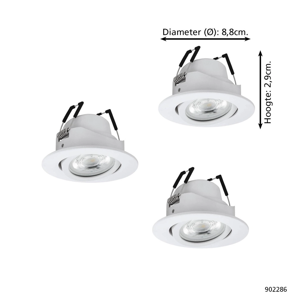 Set mit 3 Einbaustrahlern Saliceto-Z Intelligentes Weiß Eglo 9008606358953