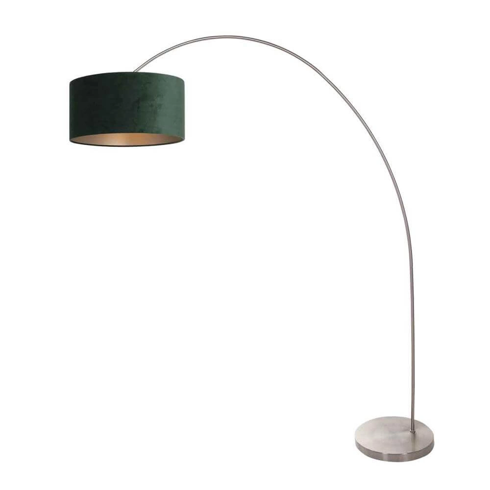 Bogenlampe Solva Metall mit grüner Kappe Steinhauer 8712746174878