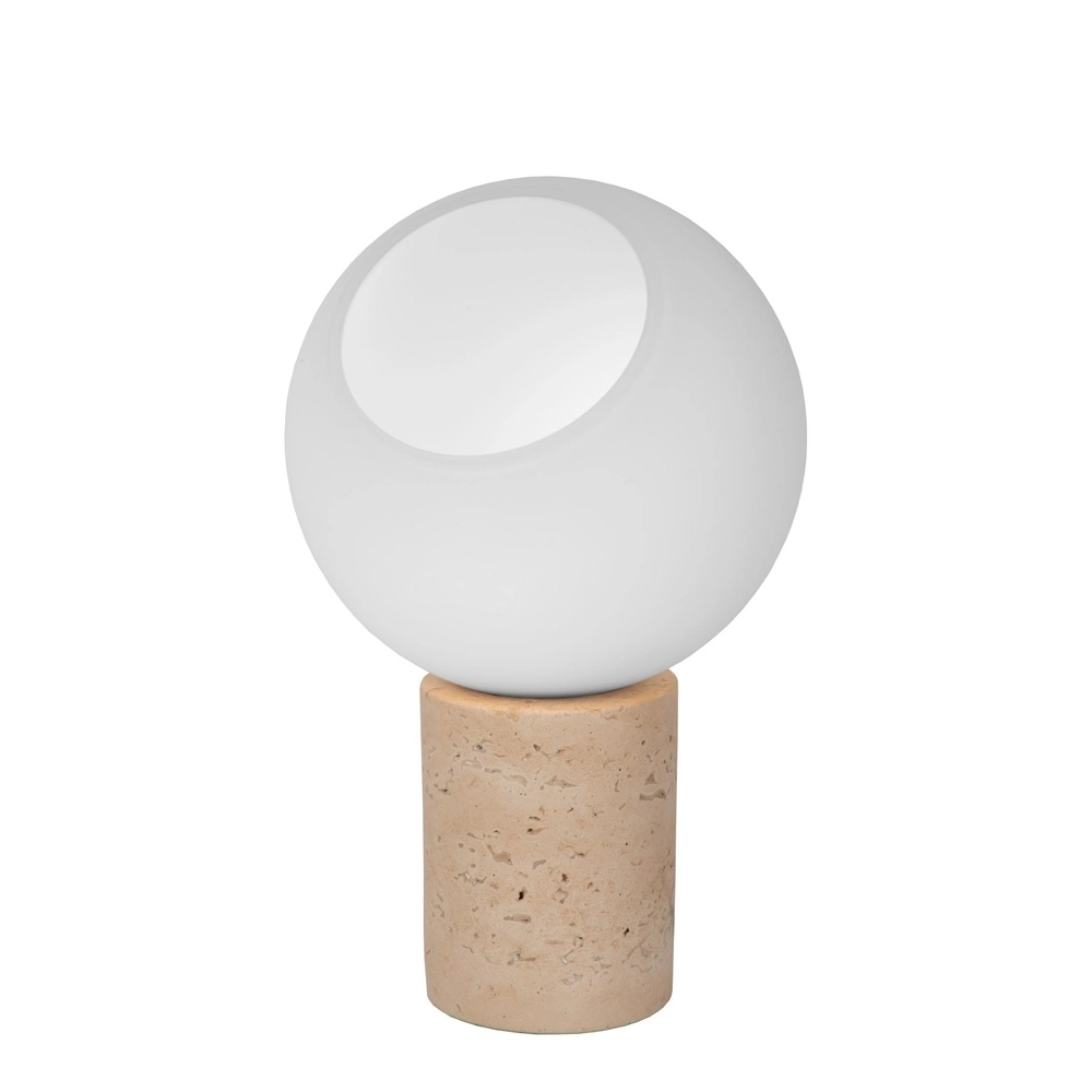 Tischlampe Davin Sandbraun mit Weiß