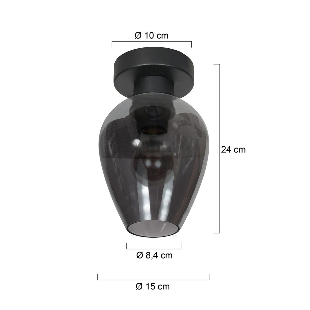 Deckenlampe Bloeba Rauchglas Ø 15cm Steinhauer 8712746181074