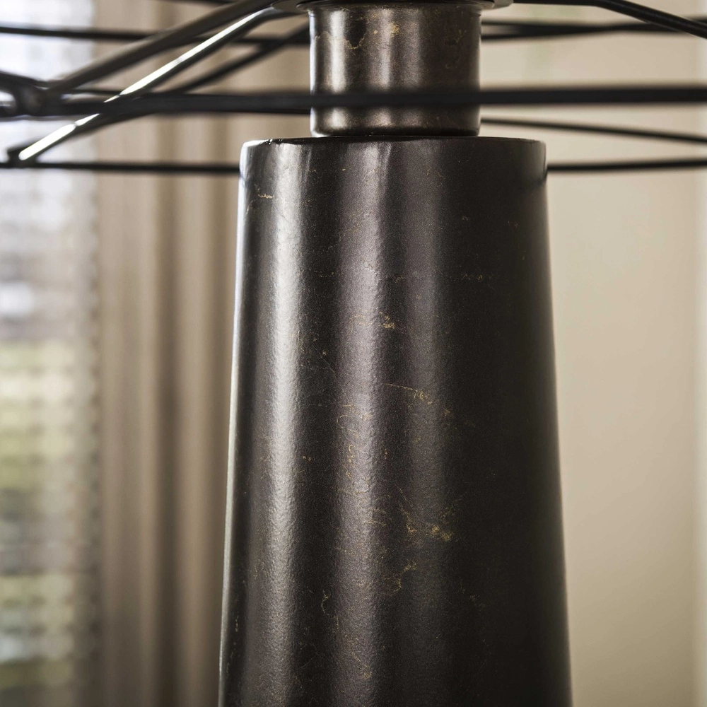 Stadtbraune Stehlampe Curl mit Drahtkappe Lyora 8716803512535