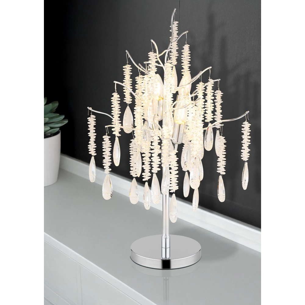 Tischlampe Kinga Silbergrau Globo 9007371579006