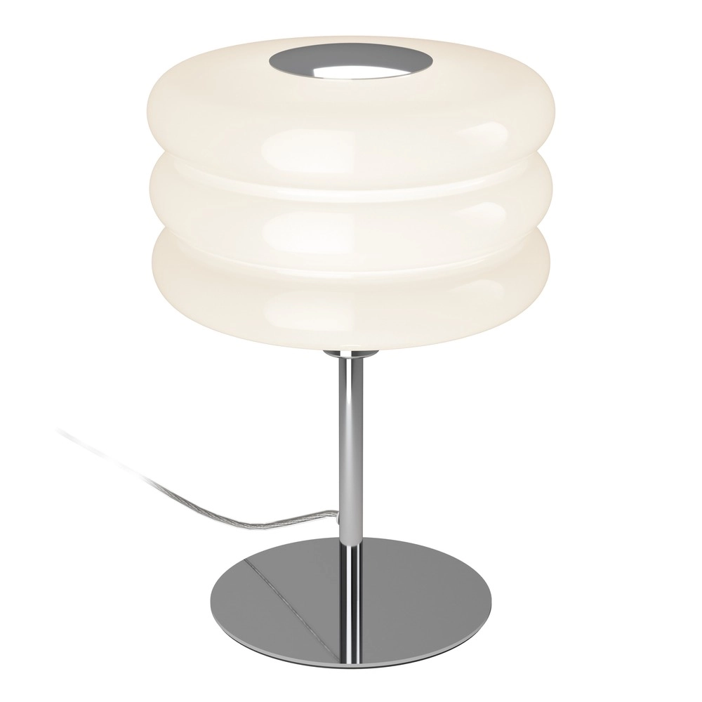 Design-Tischlampe Tortora Chrom mit weißem Ø 20 cm