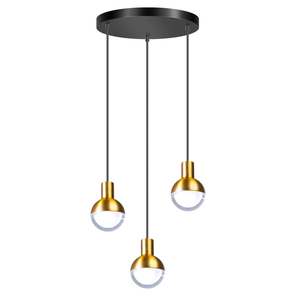 Schwarze Hängelampe Drop mit Gold