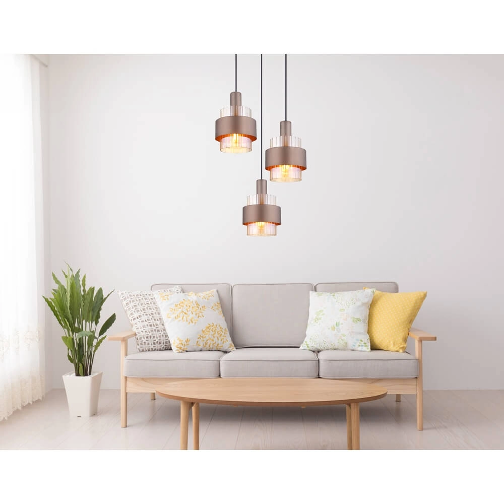 Pendelleuchte Milley bronze Ø 45cm 3-flammig Globo 9007371465675