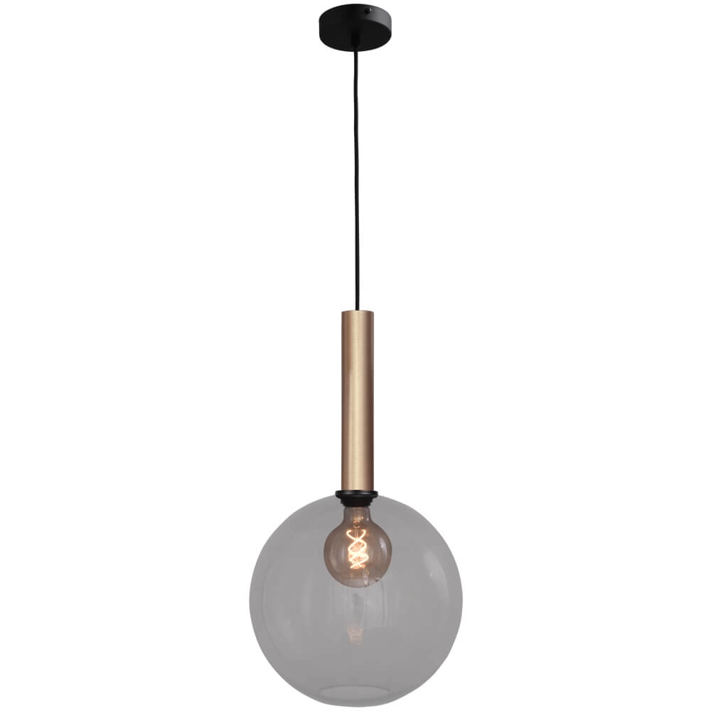 Hängelampe Ø 30cm Bella 2 Messinggold mit Rauchglas