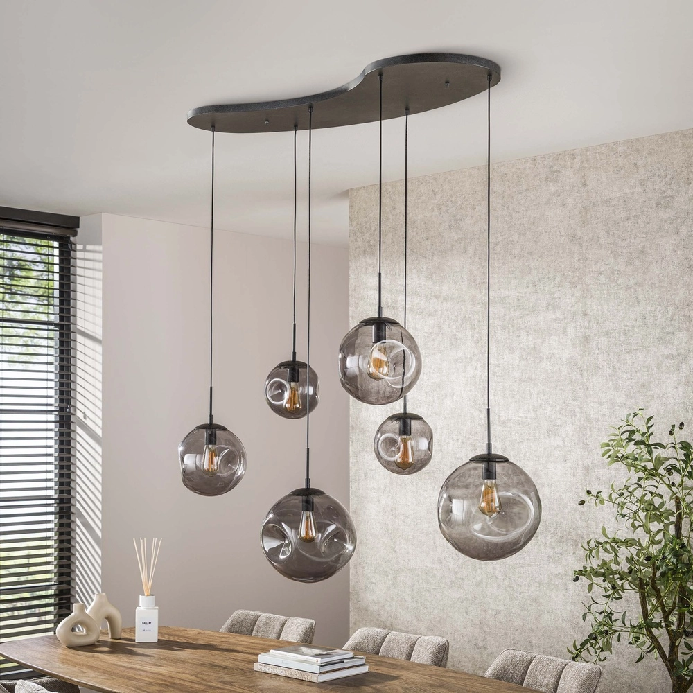 6-Licht Pendellampe Stellar mit organischer Deckenplatte Lyora 8716803511729