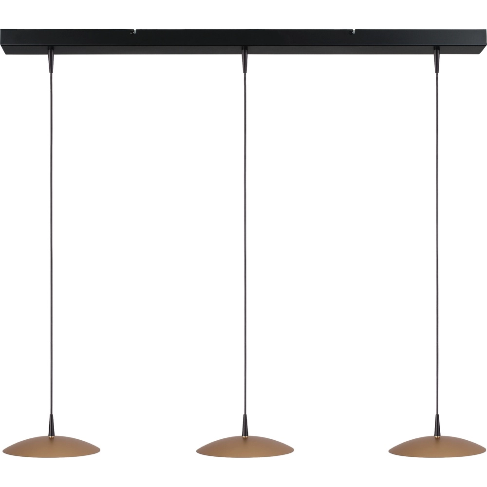 3-Licht Pendellampe Scala schwarz mit goldener Ø 20 cm