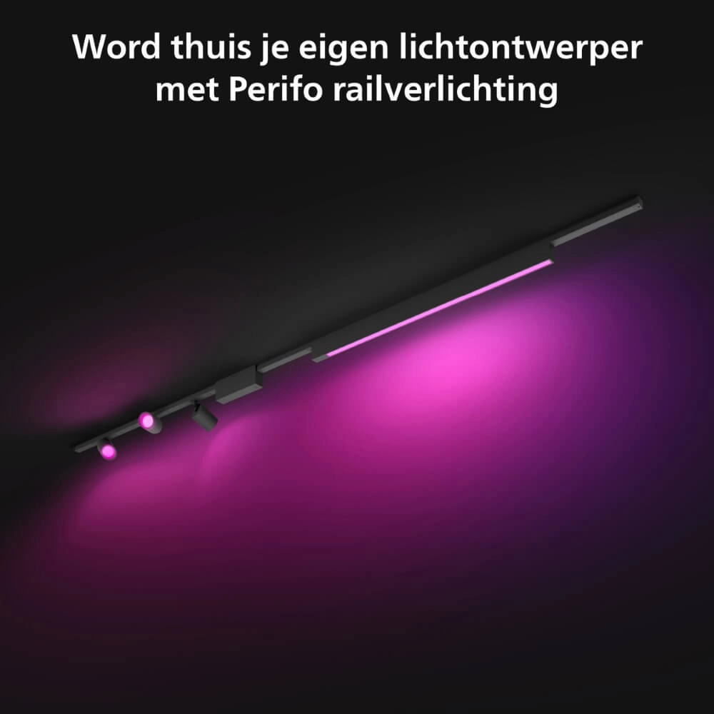 Hue Perifo - White and color Set mit 3 Spots und Balken schwarz Philips 8719514407800