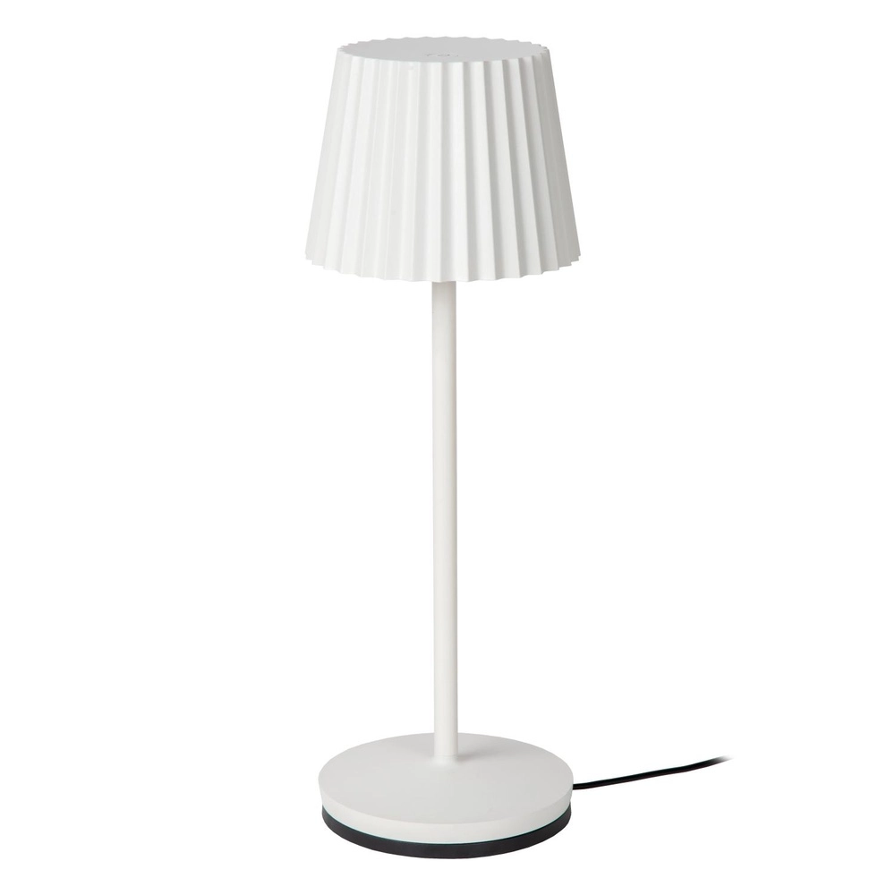 Wiederaufladbare Tischlampe Justine Weiß mit Ladestation Lucide 5411212272188