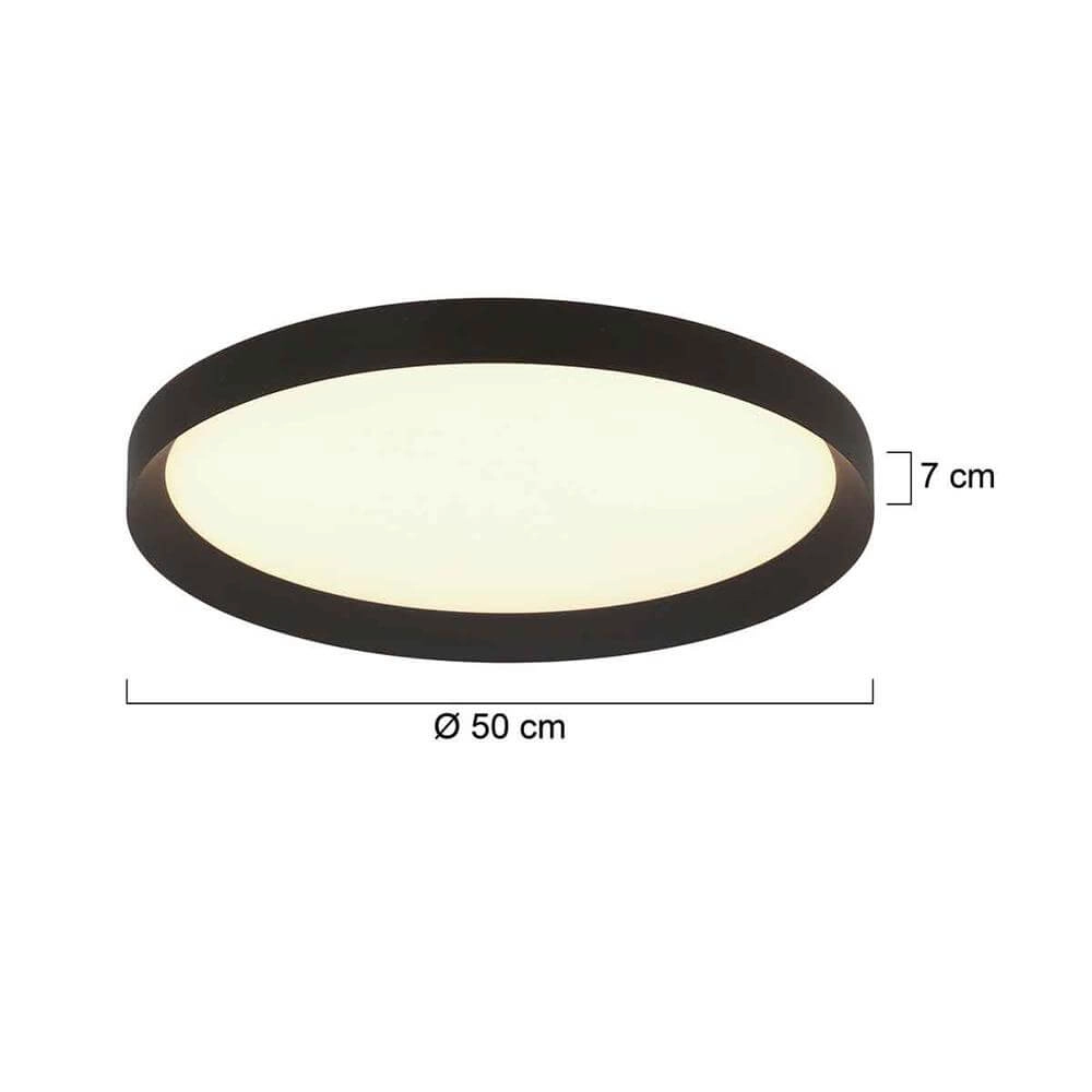 Schlanke Deckenleuchte Flady schwarz Ø 50cm Steinhauer 8712746171860