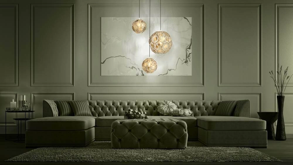 Goldene Hängelampe Skoura Dachgeschoss – 3-flammig Stars of Light 9002759397586