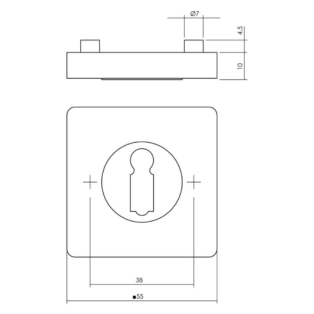 Schlüssel-Rosette Tira quadratisch weiß Intersteel 8714186582398