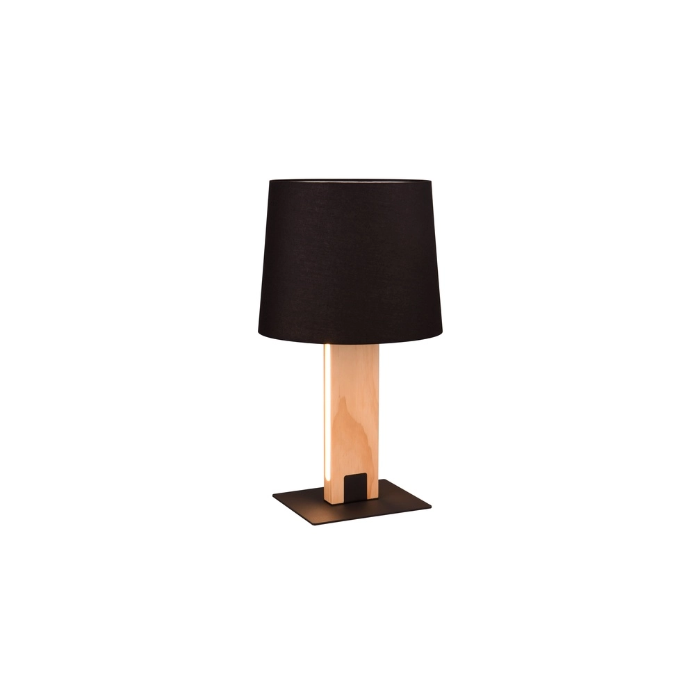 Tischlampe Rahul Design schwarz mit Holz Trio 4017807600469