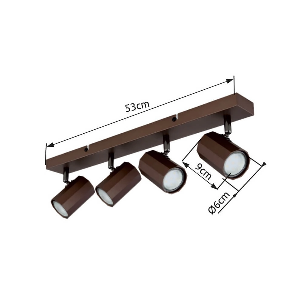 Deckenleuchte aus Bronze James 4-flammig Globo 9007371456888