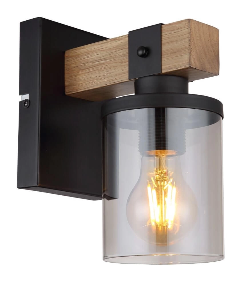 Wandleuchte aus Holz Lila