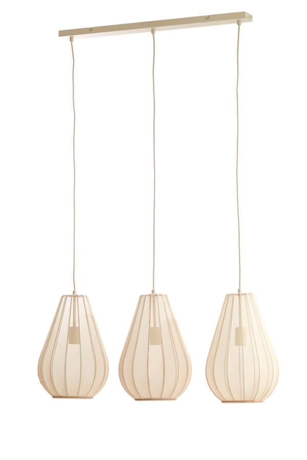 Japandi Pendelleuchte Itela 3-hell creme 80cm Light & Living 8717807702779
